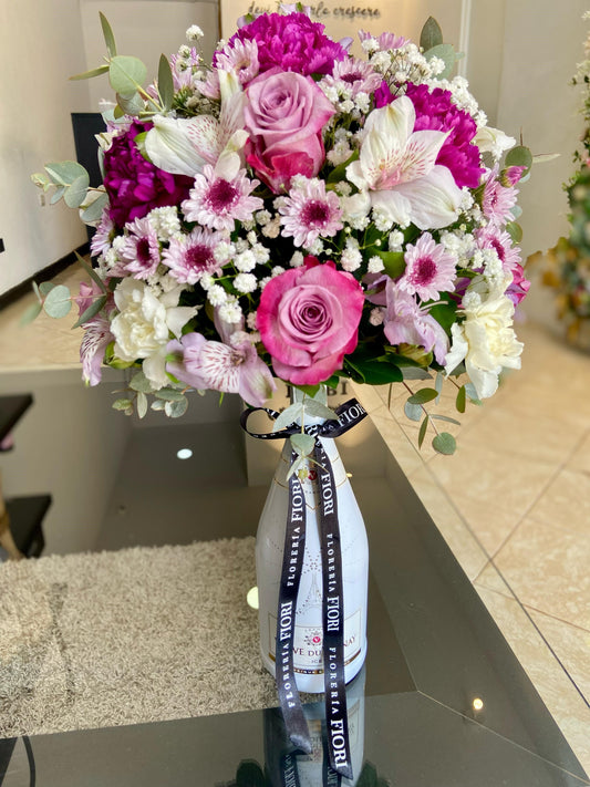 CHAMPAGNE CON FLORES