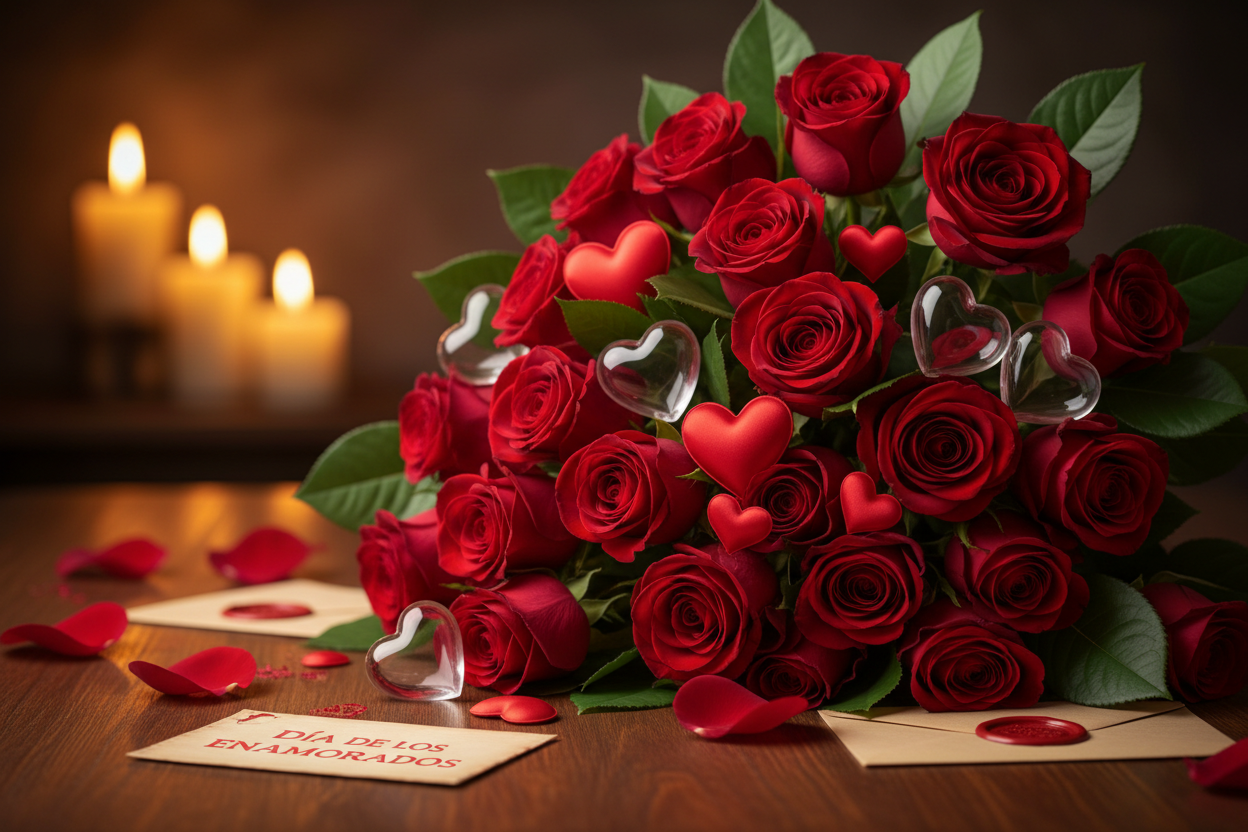 Dia de los enamorados san valentin rosas rojas 